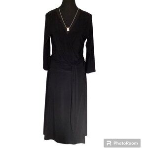 Vintage Jones New York Black Wrap Dress Midi length